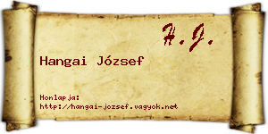 Hangai József névjegykártya